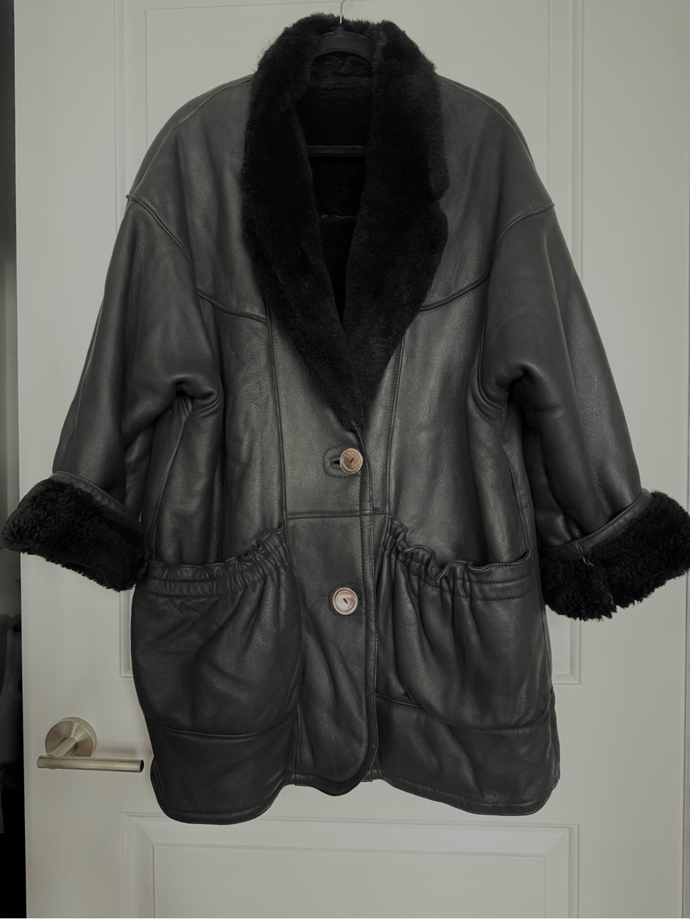 Vintage Brunelli Genuine Leather Authentic Shearling Jacket Artisan Workmanship